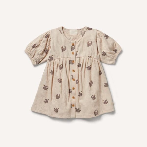 Vestido con Botones Arrugados