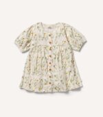 Vestido con Botones Arrugados