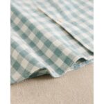 Camisa manga larga de franela para niño en cuadros vichy verde agua - Imagen 6