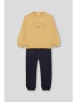 Conjunto infantil niño sudadera mostaza y pantalón azul marino - Imagen 3