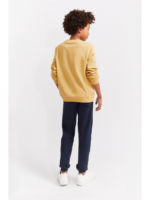 Conjunto infantil niño sudadera mostaza y pantalón azul marino - Imagen 4