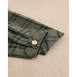 Conjunto camisa manga larga verde oliva con cuadros azul marino y ranita marino - Imagen 3