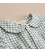 Ranita franela cuadros vichy verde agua y crudo - Imagen 4