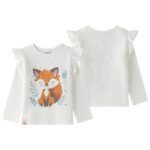 Camiseta manga larga volantes a tono en hombros y puños con elástico - Imagen 2