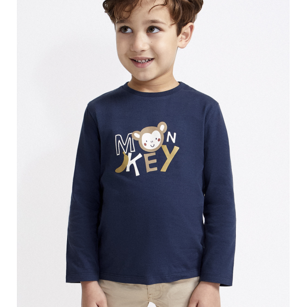 Camiseta manga larga azul petróleo