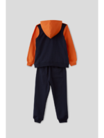 Conjunto sudadera con capucha naranja y marino, pantalón marino - Imagen 4