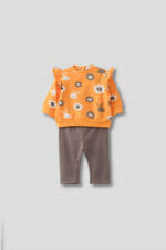 Conjunto bebé flores y conejitos