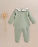 Conjunto de bebé jersey cuello volante y pantalón bolsillos volante - Imagen 2