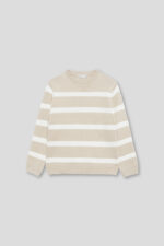 Jersey de punto con diseño a rayas horizontales en tonos leña y crudo - Imagen 3