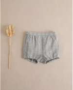 Short de bebé niño gris con estampado de espiga tipo ranita