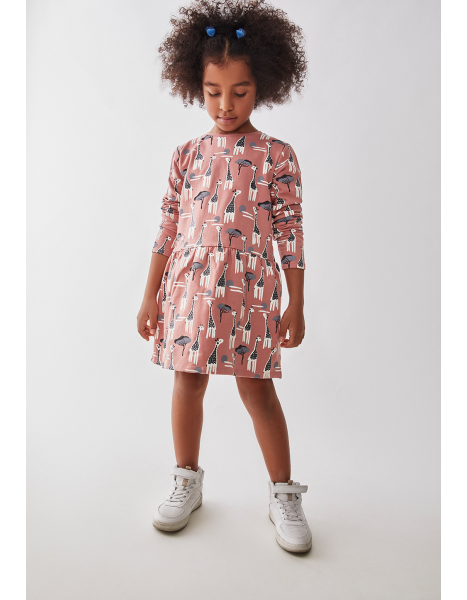 Vestido maquillaje jirafas gris