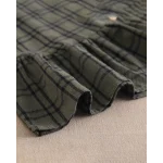 Vestido de niña verde oliva con cuadros azul marino y cuello Peter Pan - Imagen 3