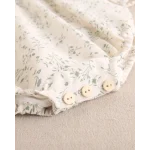 Ranita de bebé niña color crudo con estampado floral verde - Imagen 4