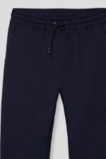 Pantalón felpa perchada con cinturilla elástica y cordones ajustables frontal, bolsillos delanteros y bajo acabado en puño - Imagen 2