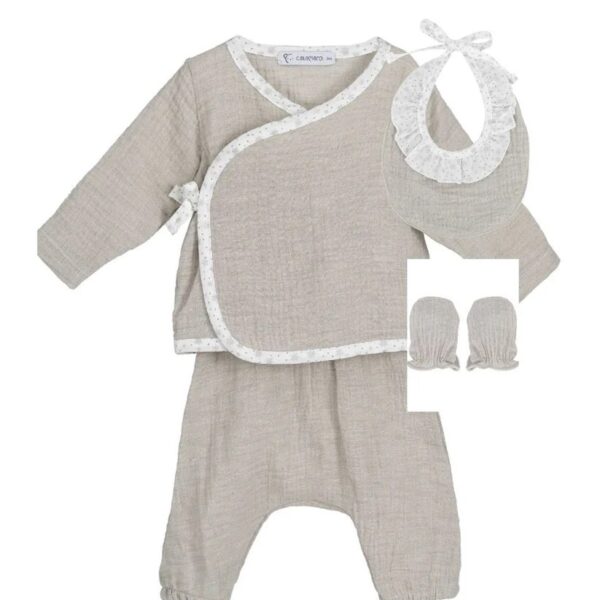 C Pack Regalo SOFTWARE (conj+babero+manoplas) - Gris