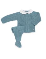 Conjunto 2P Lin Trenzas Cuello - Azul Nube