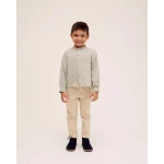 CAMISA DE NIÑO MUSELINA VERDE CUELLO MAO
