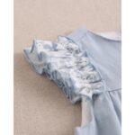 VESTIDO DE BEBE NIÑA AZUL CON VOLANTES Y BRAGUITA A JUEGO - Imagen 4