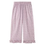 CONJUNTO DE BLUSA DE TIRANTES EN ESTAMPADO MALVA, CRUZADA CON CIERRE EN ESPALDA, VOLANTE FINAL Y PANTALÓN CINTURA ELÁSTICA Y VOLANTES INFERIORES - Imagen 7