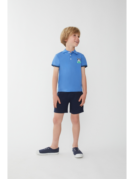 1 CONJUNTO DOG POLO AZUL MEDIO Y SHORT MARINO - Imagen 1