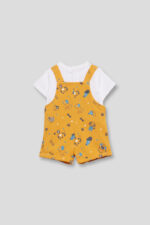 CONJUNTO CAMISETA BLANCA DOGGY Y PETO MOSTAZA ESTAMPADO DOGGY - Imagen 2
