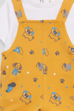 CONJUNTO CAMISETA BLANCA DOGGY Y PETO MOSTAZA ESTAMPADO DOGGY - Imagen 4