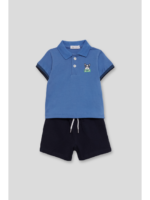 CONJUNTO DOG POLO AZUL MEDIO Y SHORT MARINO - Imagen 2