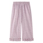 CONJUNTO DE BLUSA DE TIRANTES EN ESTAMPADO MALVA, CRUZADA CON CIERRE EN ESPALDA, VOLANTE FINAL Y PANTALÓN CINTURA ELÁSTICA Y VOLANTES INFERIORES - Imagen 8