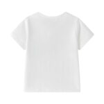 CAMISETA BLANCA DE ALGODÓN CON BOLSILLO PECHO TEJIDO MIL RAYAS AZULES - Imagen 2