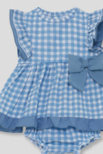 Vestido en estampado vichy azul medio y braguita a juego en el mismo estampado vichy - Imagen 2