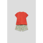 CONJUNTO RECIÉN NACIDO CAMISETA ROJA Y PANTALON VERDE ESTAMPADO - Imagen 4