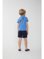CONJUNTO DOG POLO AZUL MEDIO Y SHORT MARINO - Imagen 5