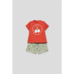 CONJUNTO RECIÉN NACIDO CAMISETA ROJA Y PANTALON VERDE ESTAMPADO - Imagen 5