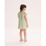 VESTIDO VERDE ESTAMPADO HOJAS MANGA CON VOLANTE - Imagen 3