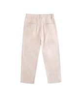 Pantalón de niño de lino marrón clarito jaspeado con cierre de botón y cremallera. - Imagen 2