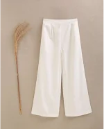 PANTALÓN BLANCO FLUIDO CON TEXTURA