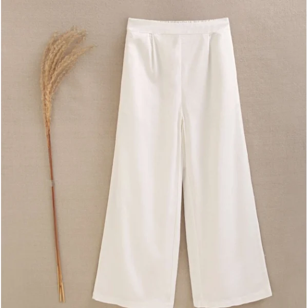 PANTALÓN BLANCO FLUIDO CON TEXTURA