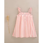 Vestido de tirantes de rayas con detalle de borla naranja - Imagen 2