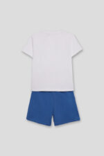 Conjunto, camiseta estampado playa y short azul - Imagen 3