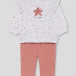 Sudadera en color crudo con estampado de estrellas y detalle central de estrella - Imagen 3