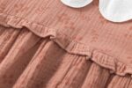Vestido manga larga con cuello en tejido blanco. - Imagen 8