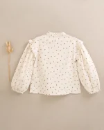 Blusa de flores con volante en el hombro. - Imagen 2