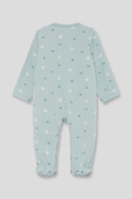 Pijama verde "sin pelo" con estampado de conejitos en contraste y cierre delantero con corchetes. - Imagen 3