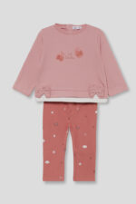 Sudadera suave con bordado de mariposas y lazo decorativo en el bajo. Leggings estampados a juego. - Imagen 4
