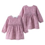 Vestido micropana con detalle de flores en las mangas, cierre atrasero con botones. - Imagen 9