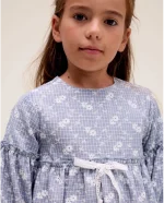 Vestido de cuadro vichy con estampado floral - Imagen 3